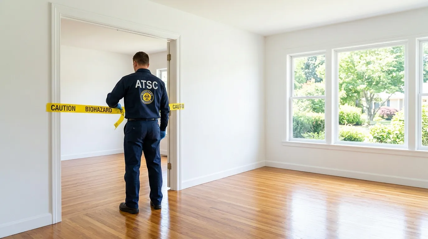 Certified biohazard cleanup crew performing Decomposition Cleanup in Boerne